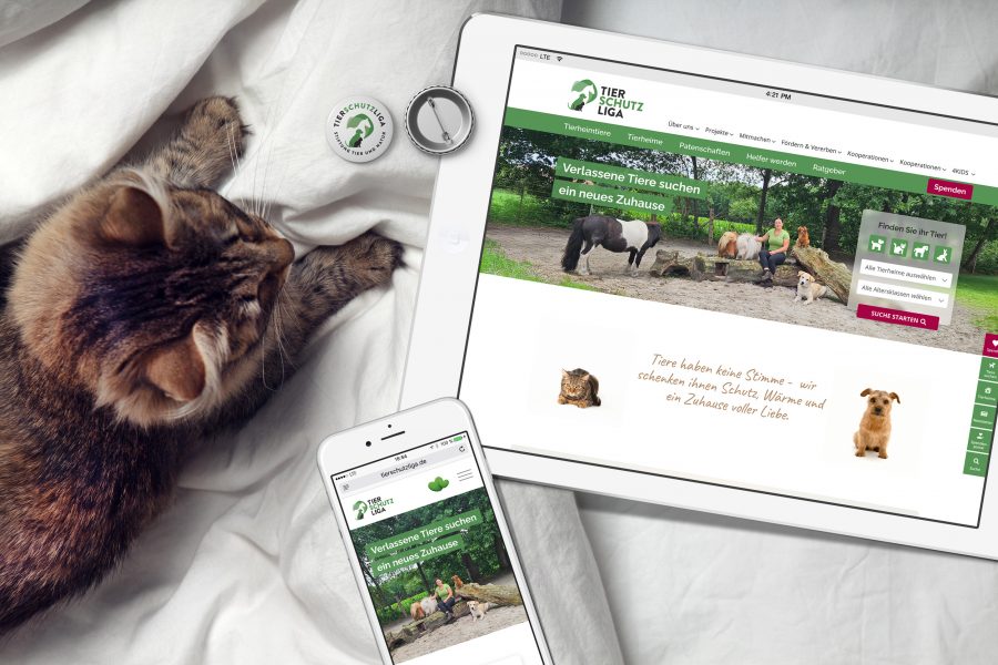 Tierschutzliga - Website, Tablet, Smartphone