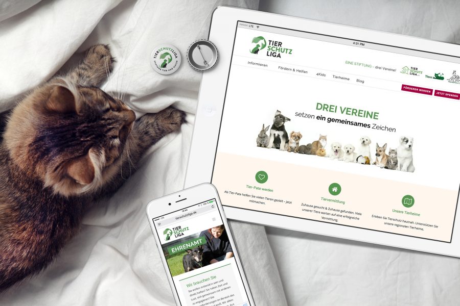 Tierschutzliga - Website, Tablet, Smartphone