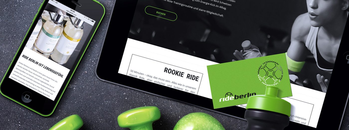 Rideberlin - Website Smartphone, Tablet, Visitenkarten,